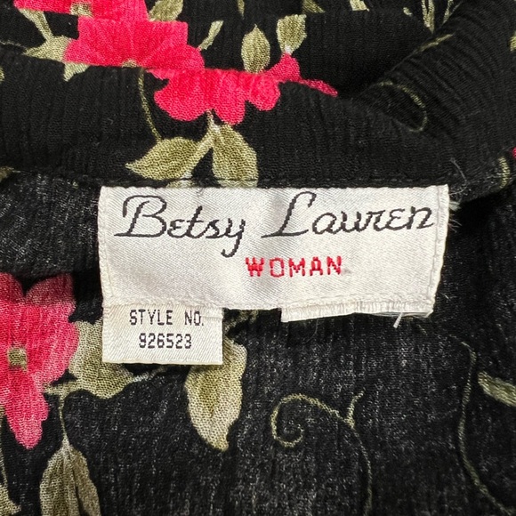 Floral Black and Pink Women's Dress - Picture 12 of 12